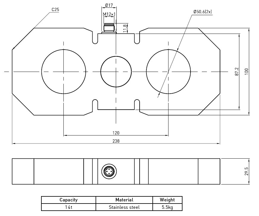 Stainless Steel Tension Link Load Cell Strain Gauge For Crane Industrial