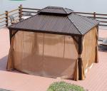 Aluminium Frame Windbreaks Waterproof Gazebo Canopy With Hardtop 3*4m