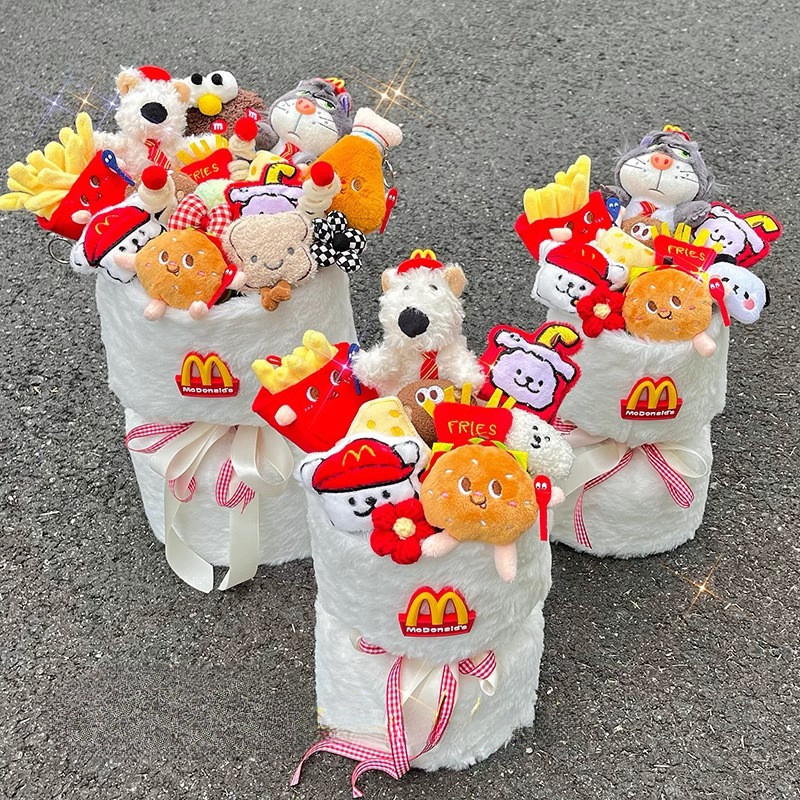 Westie Plush Flower Bouquet Creative Snack-Inspired Gift Set for Birthdays/Graduation for Kids & Girlfriend