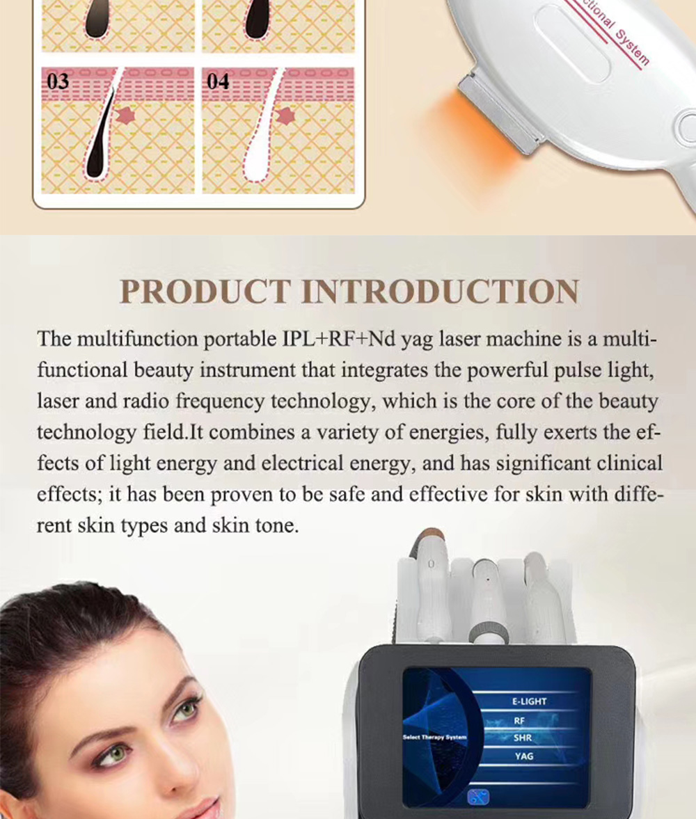 1064 Nm Picosecond Laser Tattoo Removal Machine 3 In 1 Ipl Rf Handle