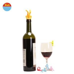 China Non Spill Silicone Bar Accessories Decorative Wine Bottle Corks With Holder wholesale