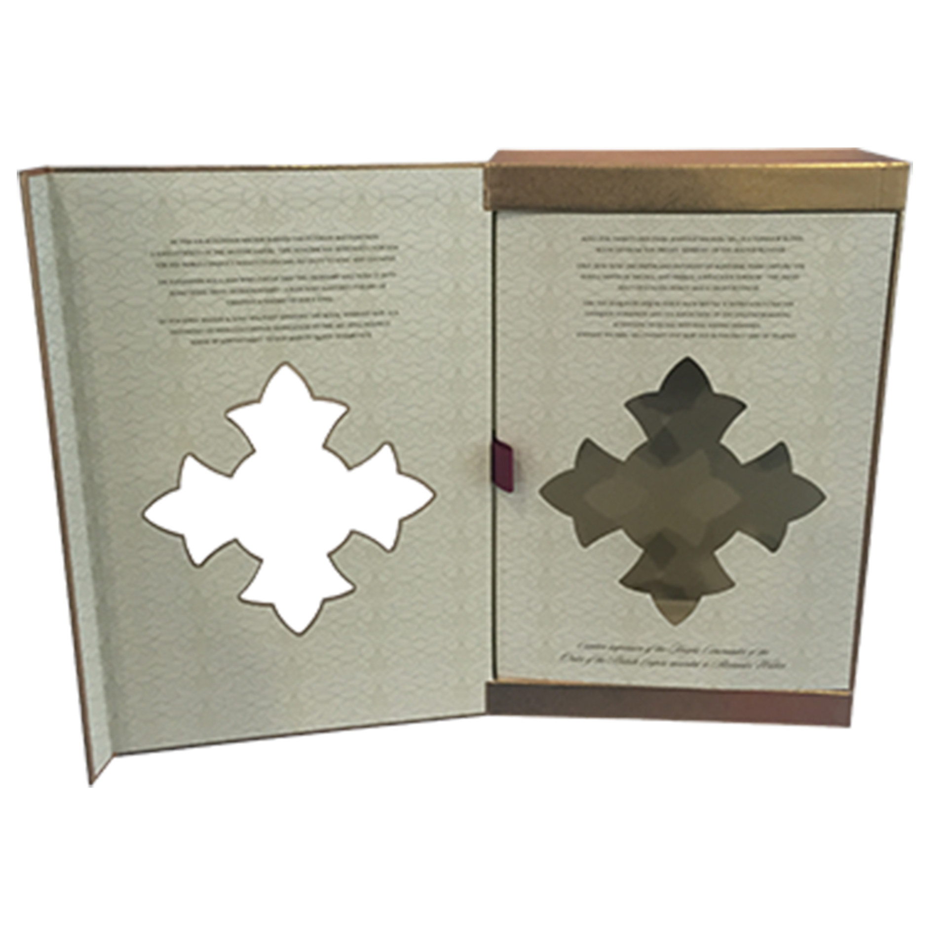 Luxury Hinged Wine Packaging Box Printed Rigid Paper Box With Flocking Blister