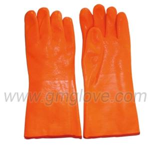 China Fluorescent PVC Coated Gloves For Winter, Sandy Palm wholesale