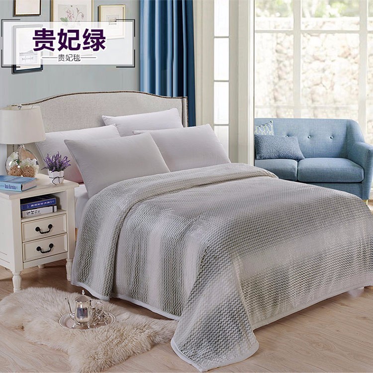 Luxury Solid Color Flannel Bed Blanket , Thick Reversible Flannel Blank Anti - Static