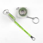 Green Metal Measuring Tape Keychain 2 Meters 80 Inches With Transparent Plastic