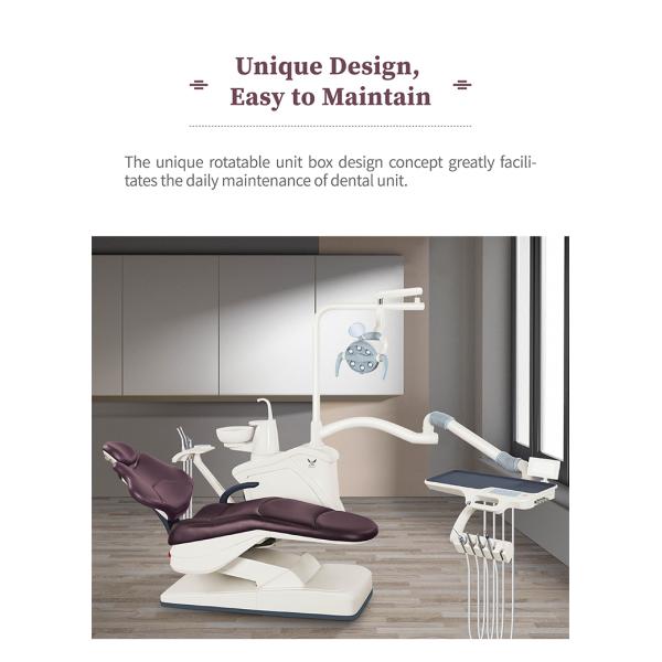 Class II Dental Unit Chair Grey With Rotatable Unit Box