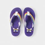 Wear Resistant Rainbow Strap Flip Flops , OEM Slip Proof Flip Flops