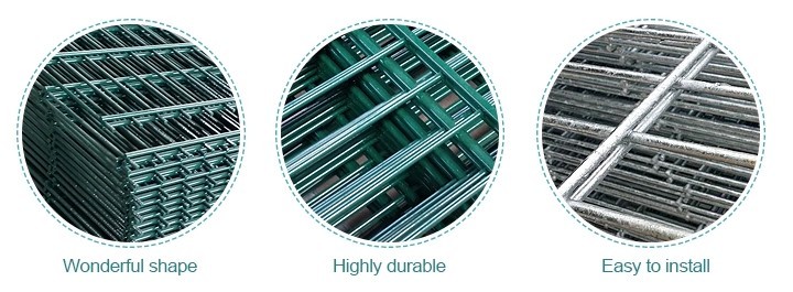 Bending Top H1.5m Welding Mesh Fence Round Post