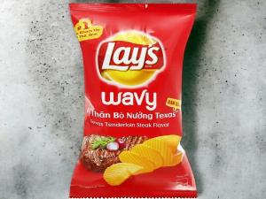 China Lay's Wavy Snack Manhattan Steak Flavor- Bulk Case of 160 Packs (30g Each) for Wholesale and Retail wholesale