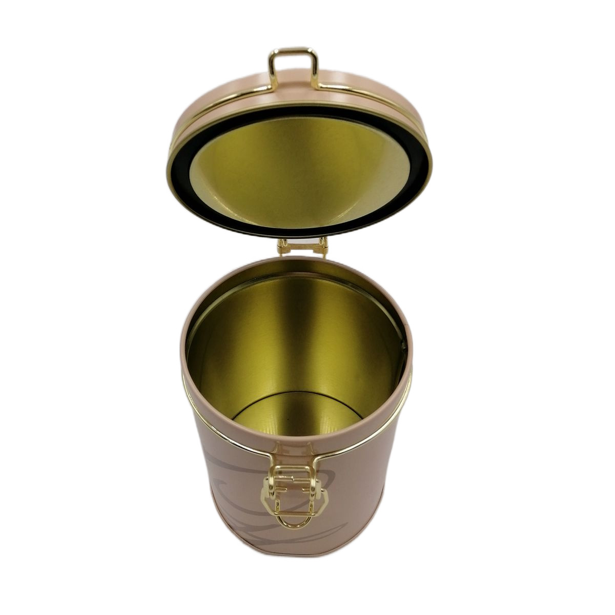 High Quality Round Coffee Tins with Metallic Wire Promotional Empty Metal Tin Boxes