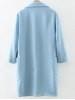 fashion lapel collar long sleeve cotton+polyester ladies coat