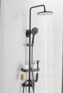 China OEM Punch Free Black 0.8MPA Rain Shower Faucets wholesale