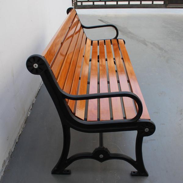 1800mm Solid Timber Outdoor Bench Seat , Traditional Wooden Bench With Steel Frame