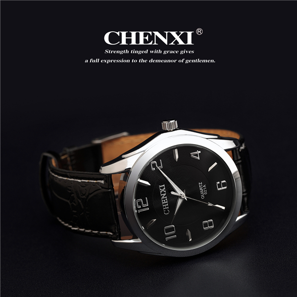Nickle Free High Quality Stainless Steel Caseback Black White Gold Genuine Leather Watches
