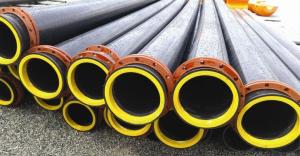 China qualified black hdpe flared pipes with steel ring inside wholesale