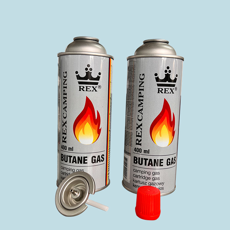 Red Cover Tinplate Portable Butane Gas Bottle Valve One Inch