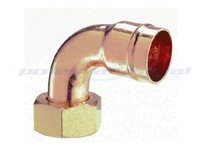 China Straight / Bend Cylinder Metric Thread Adapters 8x3/4&quot; Copper End Feed For AC wholesale