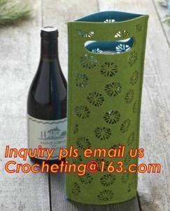 China Popular Style Colours Felt Wine Bag Hollow Out, Cute fashion Designer Santa pants felt wine bag, TOTE Felt Gift Wine Bag wholesale