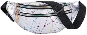 China Pu Leather Bum Waist Bag Festival Fanny Pack 3 Zip Pockets Waterproof wholesale