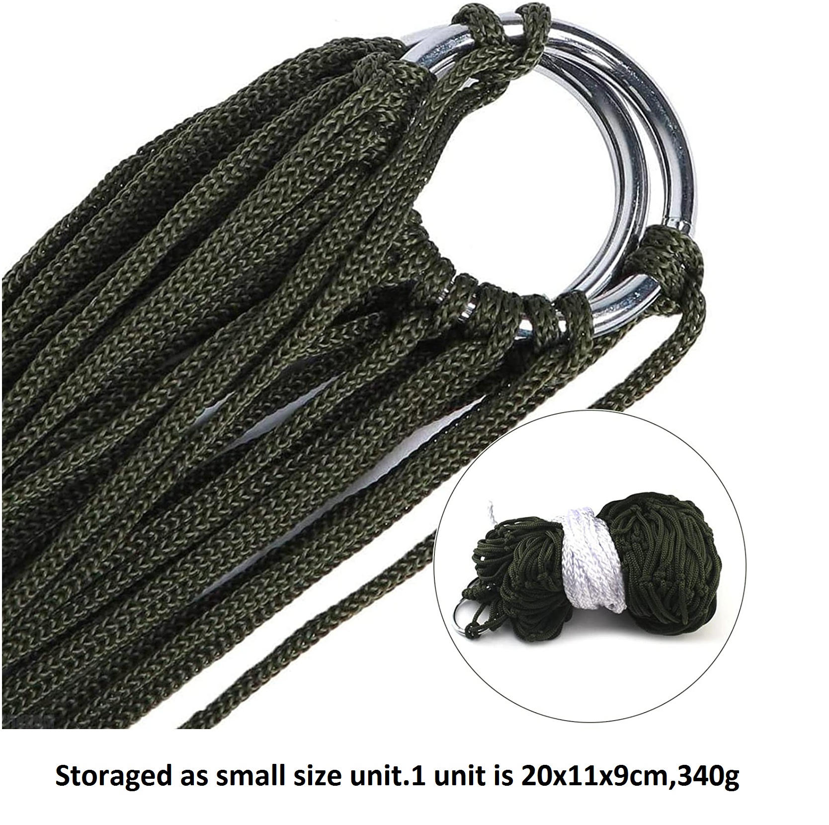 Outdoor Indoor Garden Camping Farmhouse Style Portable Folding Nylon Rope Net Mesh Single Hammock Design