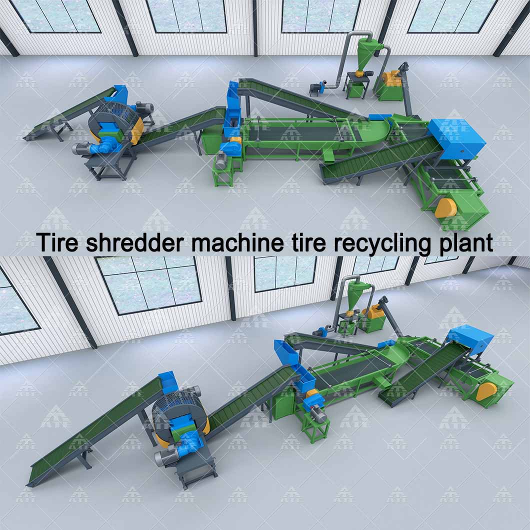 2ton - 3ton Rubber Tyre Shredder Machine Car Tire Shredder Customized