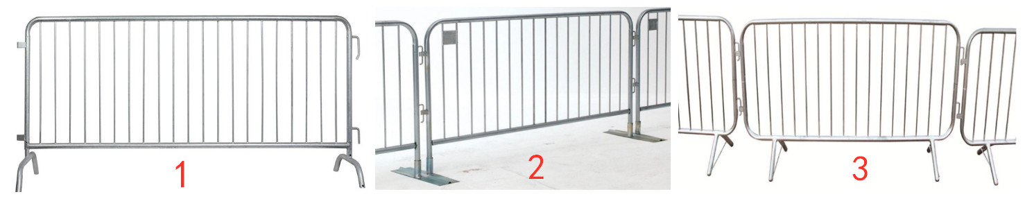 French Style Metal Crowd Control Barriers Bike Rack Barricade Hot Dip Galvanized