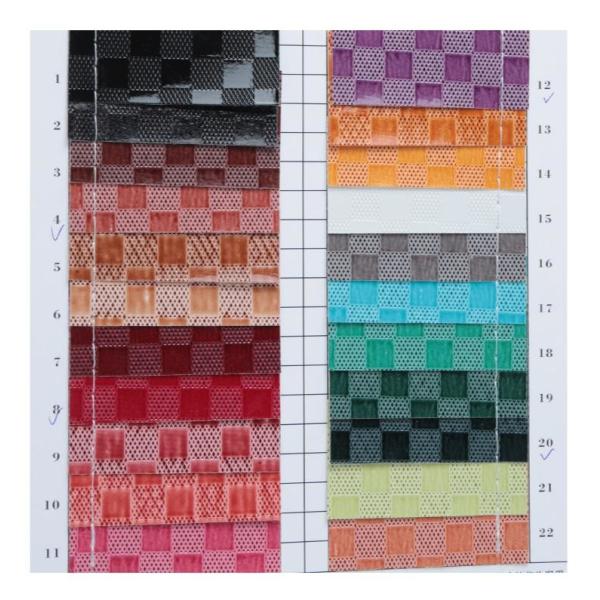 PVC Synthetic Leather Fabric Chessboard Bags Custom Faux Leather