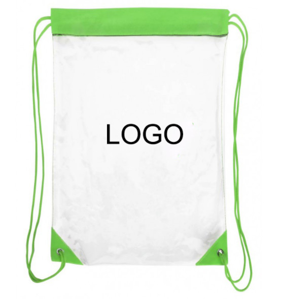 Customized PVC Gift Bags , Clear Drawstring Bags With Custom Backpacks