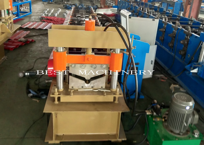 Cold Roll Color Steel Metal Roof Ridge Cap Forming Machine hydraulic Cutting type