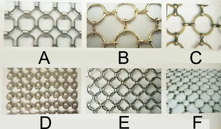 Beautiful Gold Ring Decorative Wire Mesh 1.0mm Diameter