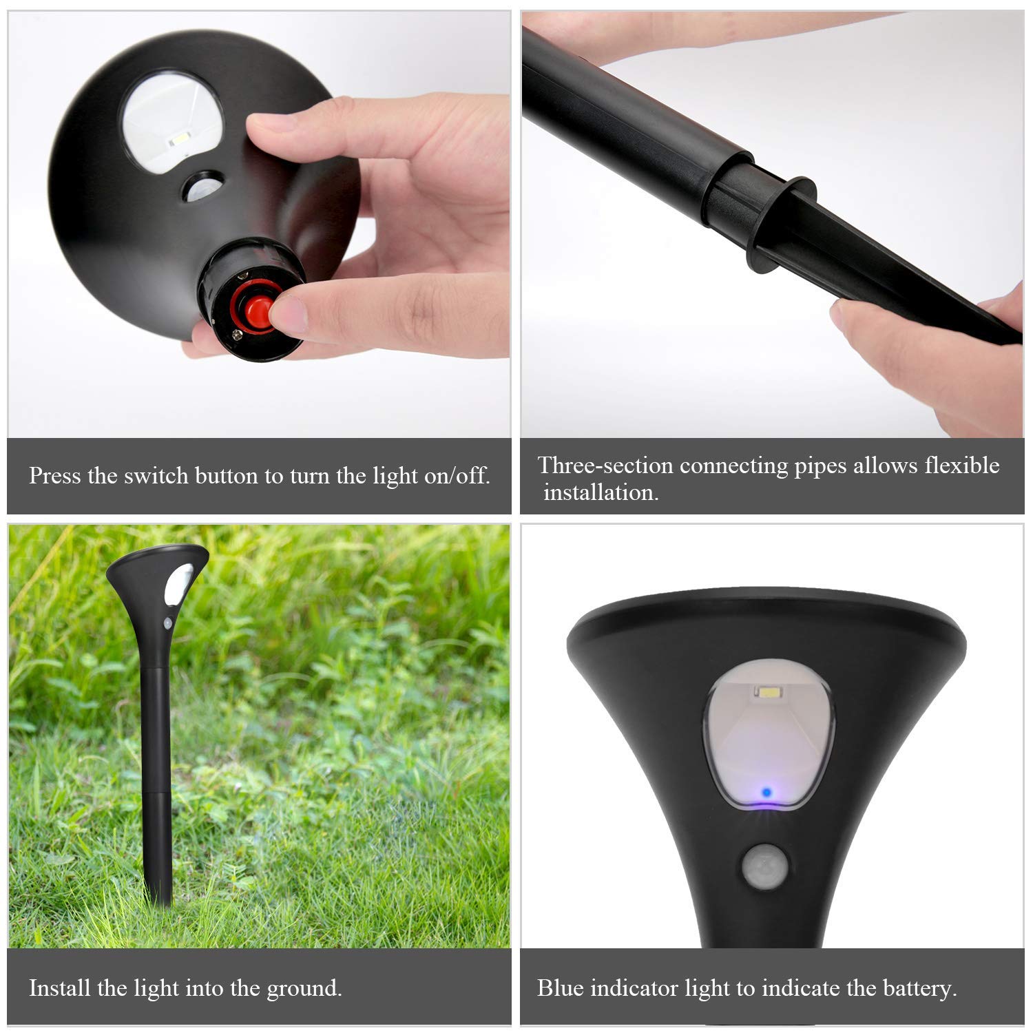 Outdoor Solar Lights, Solar Path Lights with Motion Sensor
