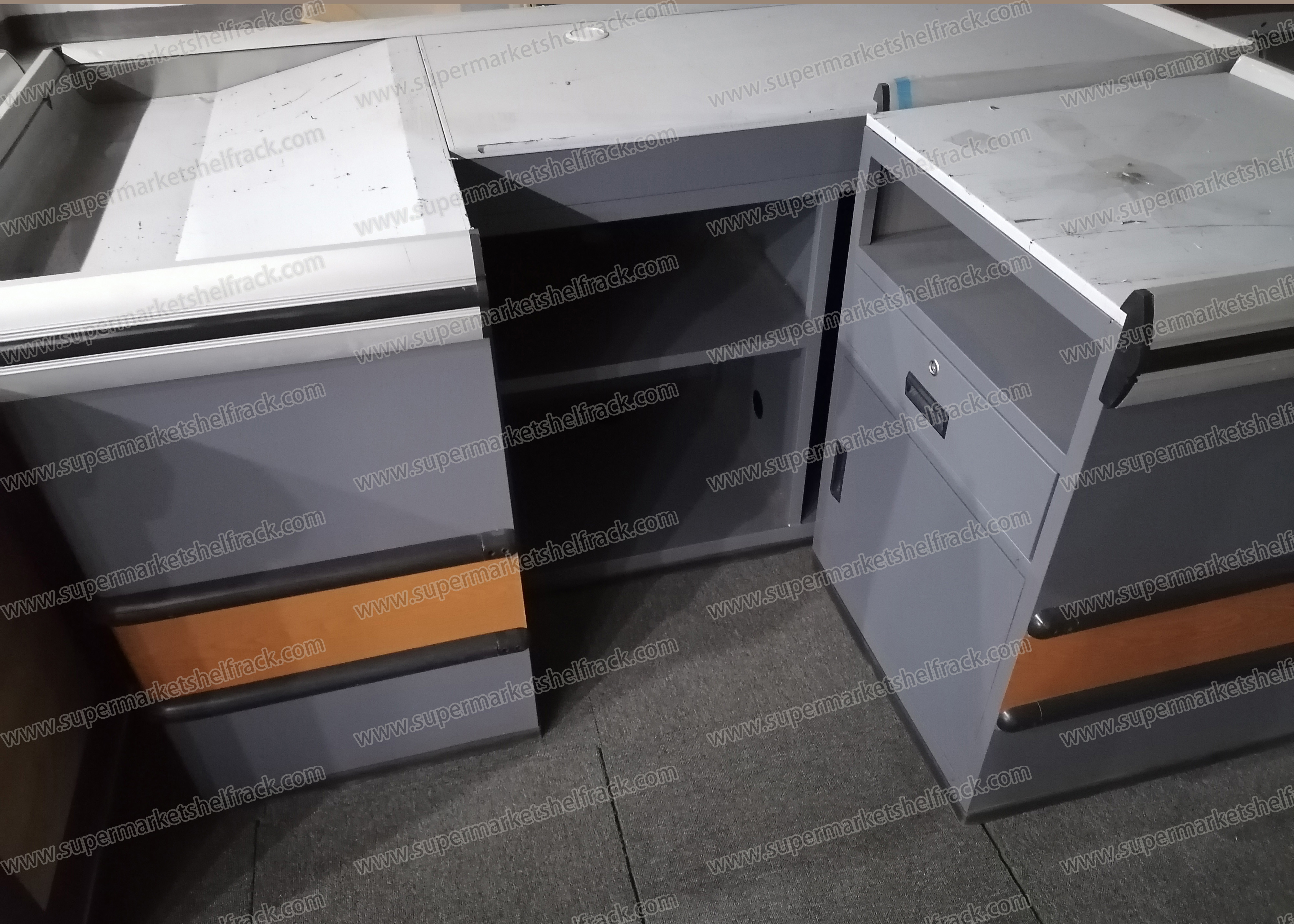 Retail Checkout Cash Register Money Counter 1.5M 2400MM Metal Wooden