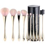 Professional Large Natural Hair Vegan Makeup Brushes Including 10 Pieces