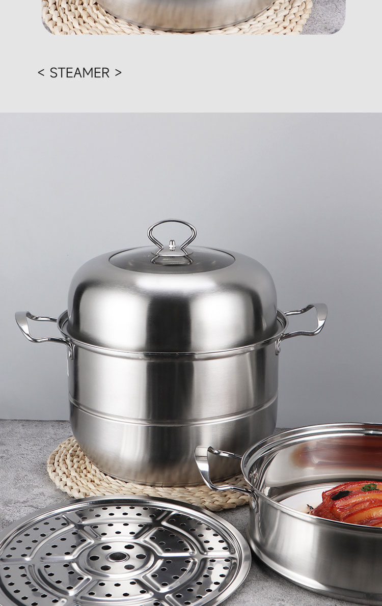 Multi-Layer 28cm Kitchen Pots Cookware Stainless Steel Cooking Pot 3 Layer Food Steamer Pot