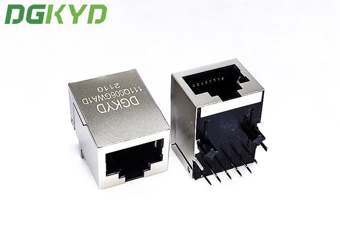 Single Port RJ45 Shielded Connector , 6U rj45 socket connector 10 pin