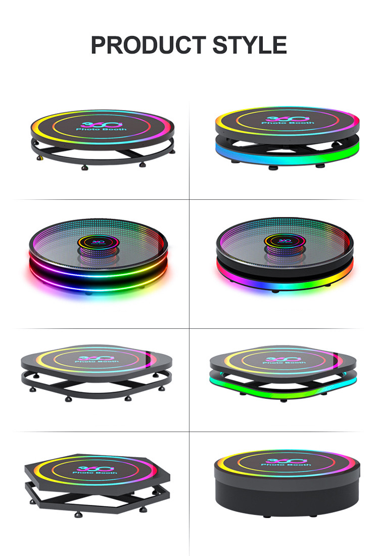 Party Spinning Camera Photo Booth Selfie Holders 360 Photo Booth Camera Ring Light