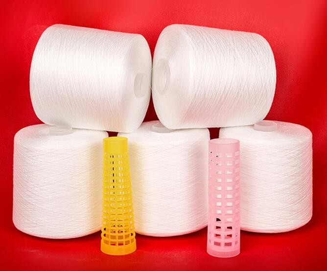 Textile Polyester Ring Spun Yarn For T Shirts , Crease Resistant Polyester Yarn