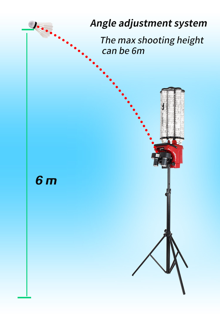 30 Degrees Badminton Shuttlecock Shooting Machine With SGS Certificate