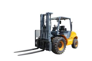 China Compact Two Wheel Rough Terrain Forklift Trucks Material Handling Equipment wholesale