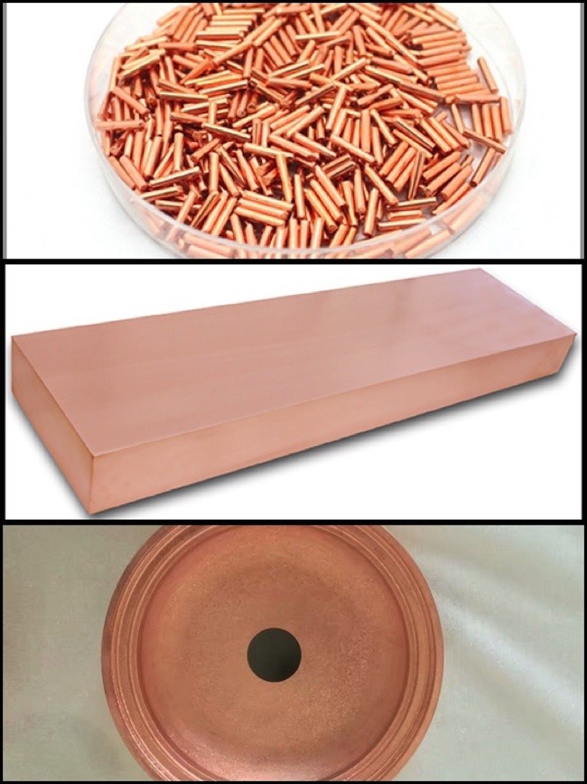 Customized Size Sputtering Targets 6N Electrolytic Grade Copper Granular Evaporation Material