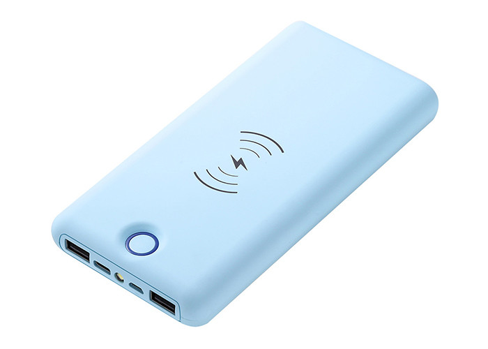 Blue 20000mAh Magnetic Wireless Power Bank With USB C Port Customized Logo