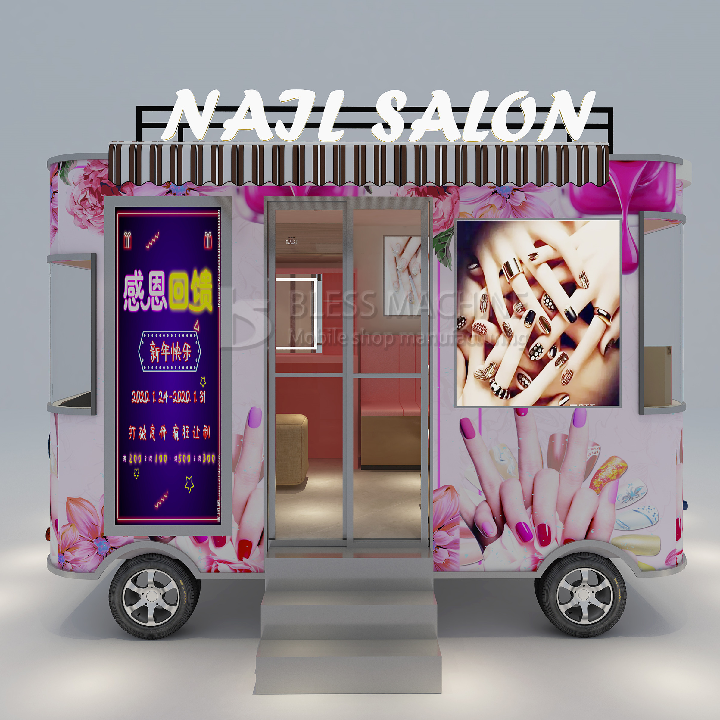 Square Style Food Tow Trailer for Mobile Snacks and Beverages in High Demand