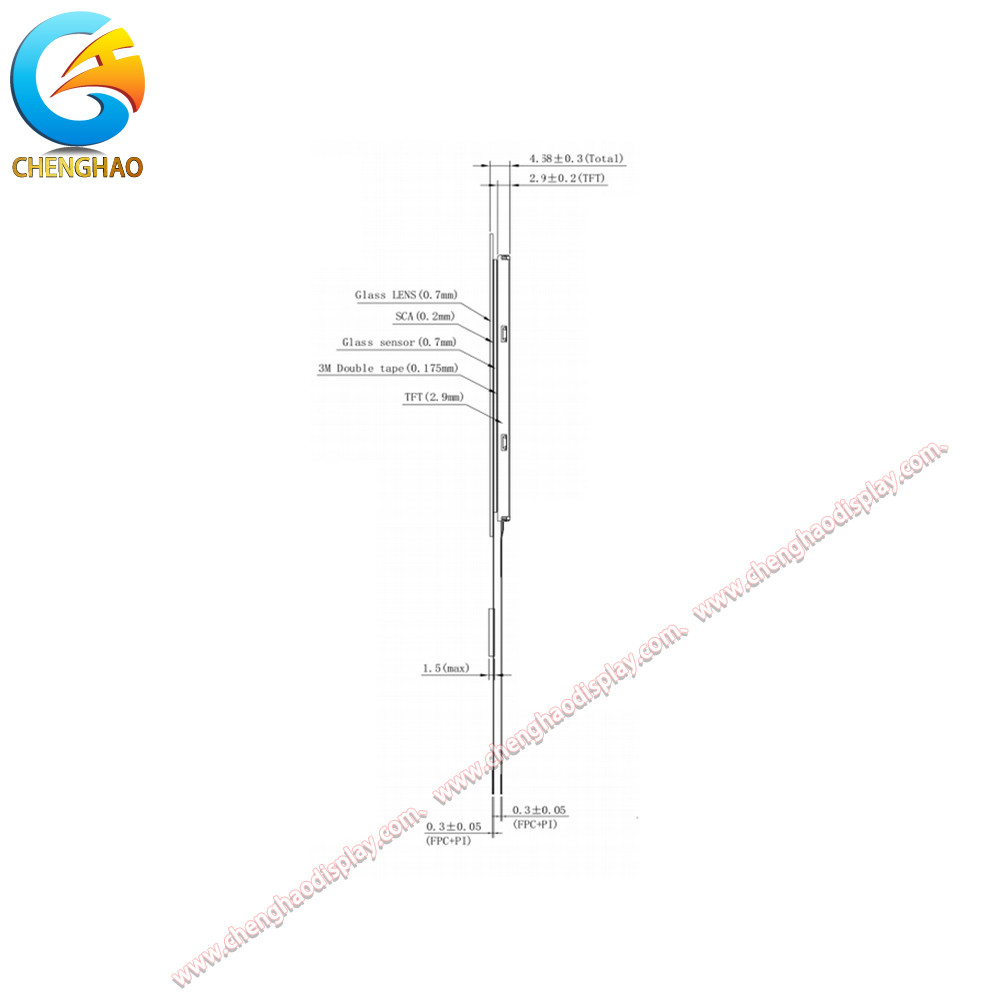 4.3 Inch 480x272 TFT LCD Touch Screen 24 Bit Parallel RGB Interface