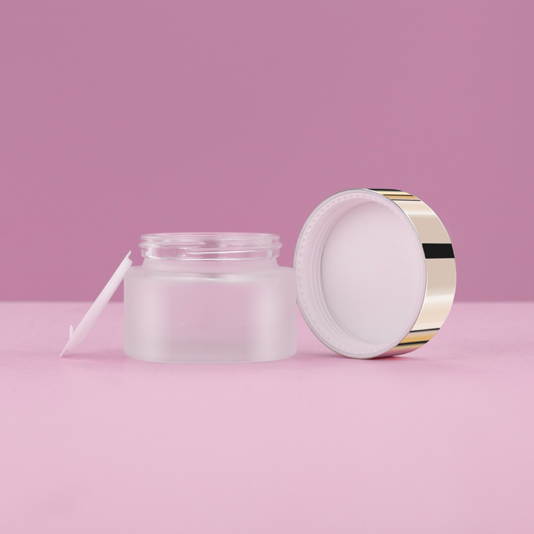200g Frosted Glass Jars With Gold Lids OEM ODM Customizable
