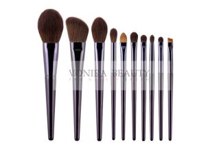 China Cruelty Free Vegan Synthetic Hair Cosmetic Brush Kit 10Pcs For Makeup Starter wholesale