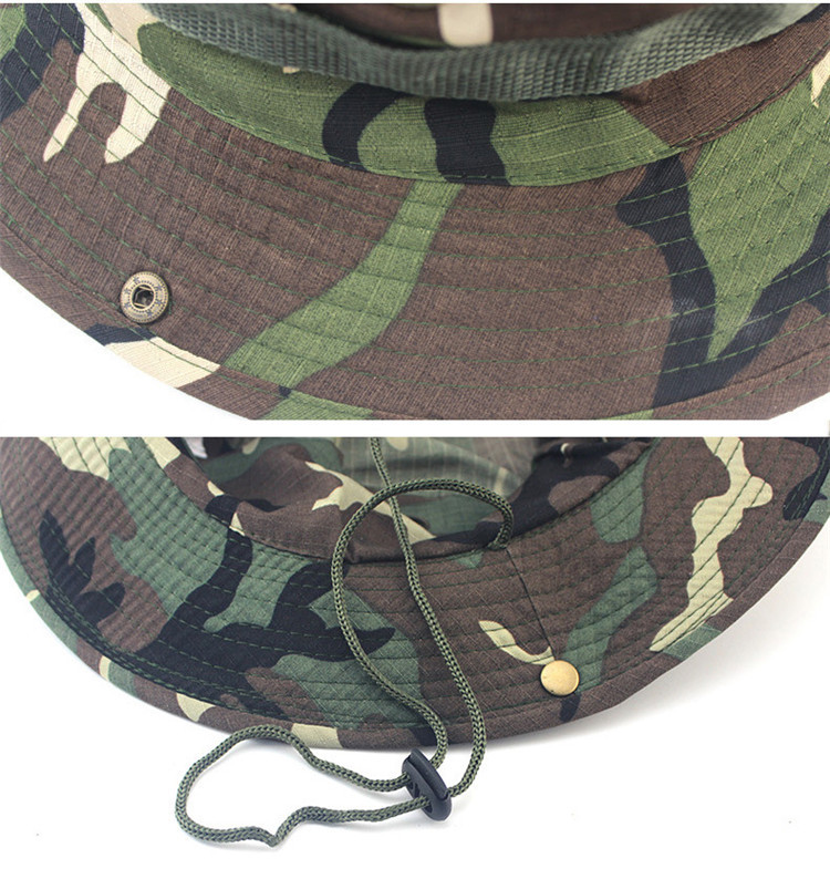 Boonie Military Camouflage Mesh Bucket Cap For Hunting Hiking Climbing
