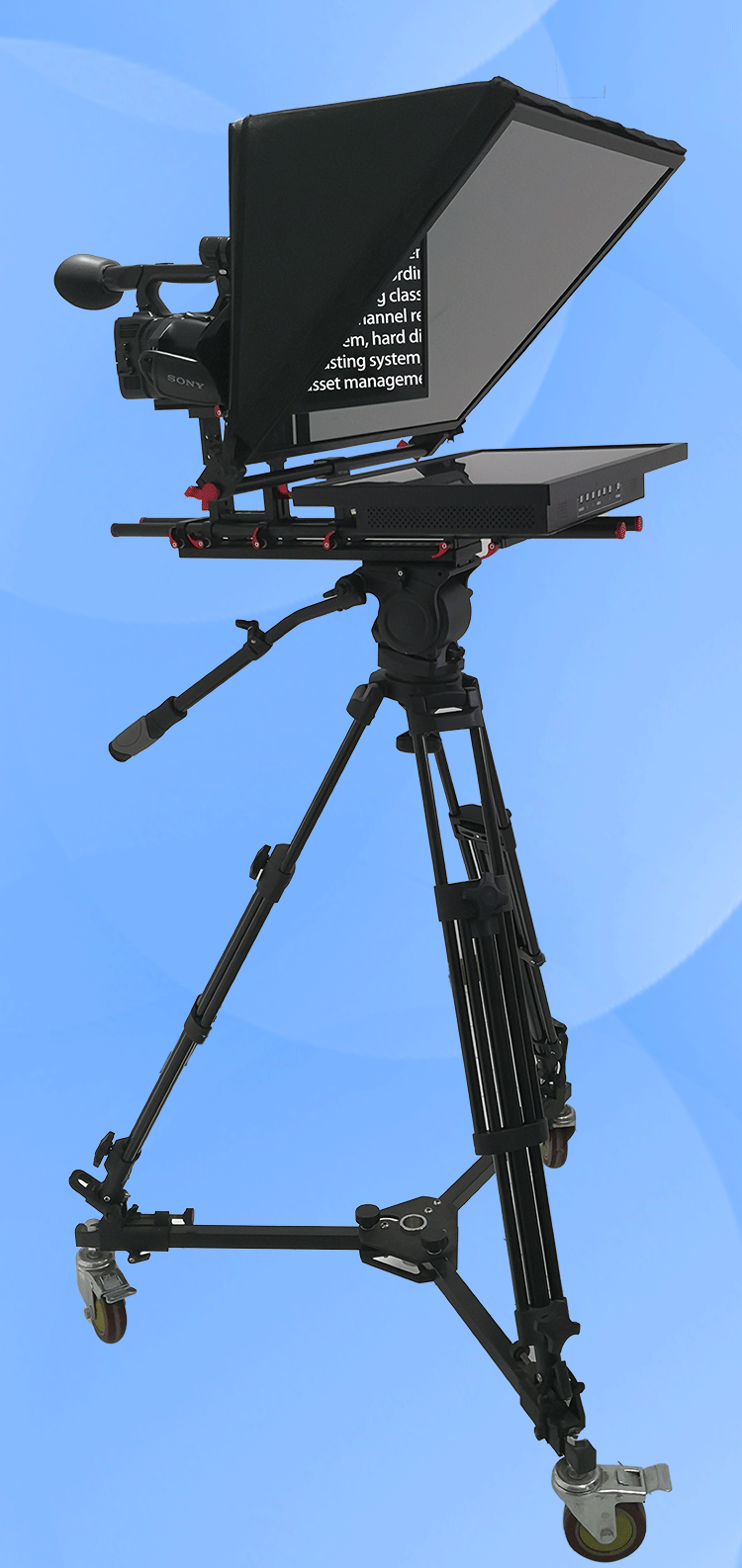 Customizable Font and Background Colors on 1000nit Monitor Teleprompter for TV Studio