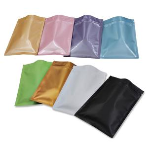 China Glossy Rainbow Marbling Pattern Mylar Zip Bag Reclose Flat For Jewelry Cosmetic wholesale