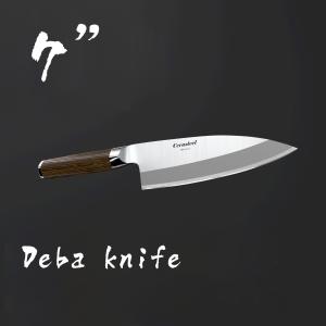 China 7 Inch Beech Wood Handle Cerasteel Deba Knife wholesale