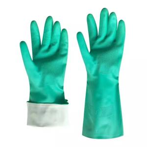 China Acid oil chemical etching double rubber industrial safety protective gloves wholesale